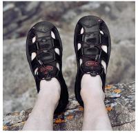 Zapatillas De Playa Para Hombre Cuero Antideslizante Casual Aumento De Altura Cómodas Zapatillas Deportivas Hombre Sandalias De Verano - details 46