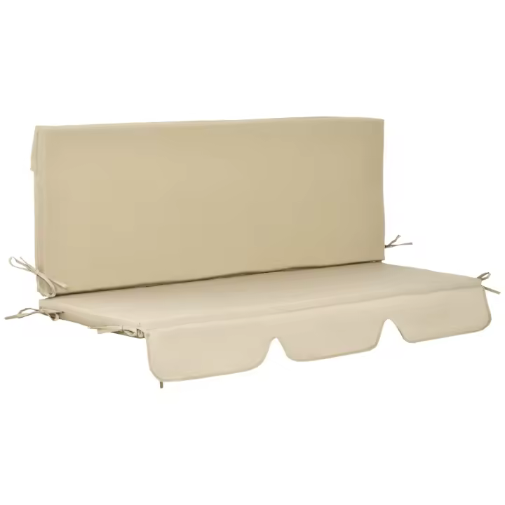 Outsunny Cojín para Columpio de 2 Piezas 130x45x5 cm Cojín para Balancín Cojín de Asiento y Respaldo Acolchado para Jardín Terraza Balcón Exterior - 1