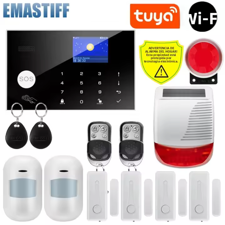 Seguridad Doméstica WIFI Sin Cable Con Detector De Movimiento Y Alarmas De Intrusión Compatible Con Tuya/Smart Life/Alexa Y Google - 1
