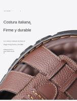 Sandalias Para Hombre Nuevas De Playa Zapatillas De Cuero No Esmerilado Antideslizantes Y Resistentes Al Desgaste Para Verano - details 14
