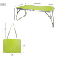 Aktive - Mesa baja plegable camping, color verde, 60x40x25 cm, patas y tablero plegables, máx. 20 kg, aluminio y madera MDF, antideslizante, antivuelco, plegado compacto, mesa portátil, resistente y duradera, cierre de seguridad, asa de hombro y de mano - details 3