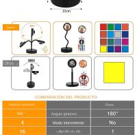 Lámpara De Noche Bluetooth Proyector De Puesta De Sol Luz Arcoíris Para Decoración De Habitación Luz De Ambiente Redonda Para Mesa - details 5