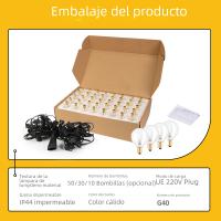 Cadena De Luces Para Patio 50Ft Conectable 220V E12 G40 Decoración Para Jardín Porche Balcón Fiesta Luz De Garland Exterior - details 6