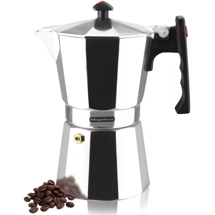 MAGEFESA COLOMBIA Cafetera Italiana o Moka Plateada, Aluminio Extragrueso, Apta en Cocinas de Vitrocerámica, Gas y Eléctrica - 1