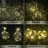 Lámpara De Jardín Solar LED Con Efecto De Fuego De Artificio Decoración De Aire Aéreo Impermeable Para Paisaje Exterior Iluminación De Césped - details 1