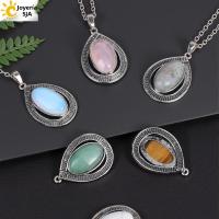 Collar Colgante De Gota De Agua Con Piedra Natural Para Mujer Perla Ovalada De Amatista Rosa Cristal Colgante De Moda H633 - details 17