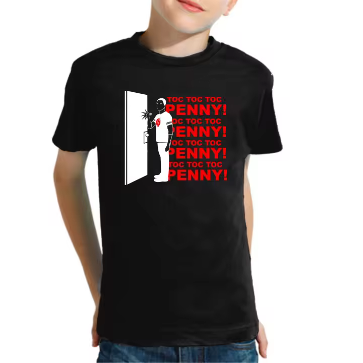 The Fan Tee Camiseta de NIÑOS NIÑAS The Big Bang Theory Sheldon Penny Geek Nerd 027 - 1