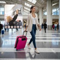 Maleta Avión Equipaje de Mano Viaje Cabina Trolley ABS Rígida 4 Ruedas Maleta de cabina rigida con asa telescopica 55x35x20CM - details 9