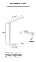 Lámpara De Mesa Plegable USB Con Protección Ocular 4800mAh LED Táctil Rechargeable 3 Colores Luz Nocturna Para Lectura Y Dormitorio - details 13