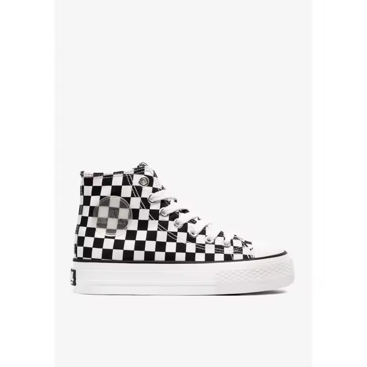 B&W Break&Walk - Black White Hi-Top Sneakers Canvas para Niña (Talla 40) - 1