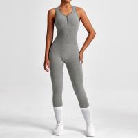Conjunto De Yoga Para Mujer Moda Color Sólido Cuello Redondo Ajustado Fitness Ropa Deportiva Overoles De Gimnasio Sexy Ropa De Yoga - details 22