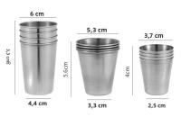 4PCS Copas De Camping De Acero Inoxidable 30/70/170ml Taza De Viaje Portátil Para Café Baijiu Whiskey Ocio Al Aire Libre Senderismo Barra Nestable - details 2