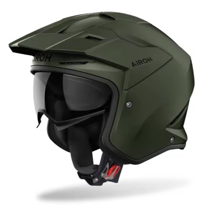 Casco Moto Casco Airoh Kombakt Solid. Casco moto con visela solar. Homologacion 22.06. Interior desmontable y transpirable con sistema de ventilación - 1