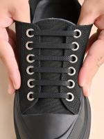 1 Par De Cordones Elásticos De Solado Rápido Para Zapatillas Casuales Y Corridas Color Negro Blanco Gris Cómodos Duraderos Y Lavables - details 1