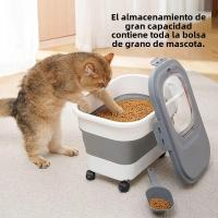 Contenedor De Almacenamiento Para Alimentos Para Perros Y Gatos 13/33LB Caja Seca Para Alimentos Para Mascotas Con Tapa Airtight Y Selladora Para Cocina Grano De Arroz - details 17