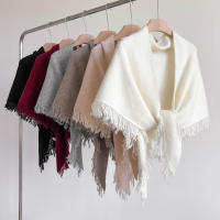 Nueva Bufanda De Lana Mezclada Para Mujer Con Borlas Y Diseño De Triángulo Gruesa Y Cálida Para Otoño E Invierno - details 1