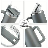 Taza De Viaje Inmunda De 40oz Con Estampado De Leopardo Y Palanca De Acero Inoxidable Reutilizable Para Deportes Al Aire Libre Y Camping - details 2