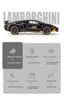 Coche De Deporte LAMBOR AVENTADOR SVJ LP780-4 a Escala 1:32 Con Sonido Y Luces Regalo Ideal Para Cumpleaños Para Niños Material Metálico Batería De Botón - details 1