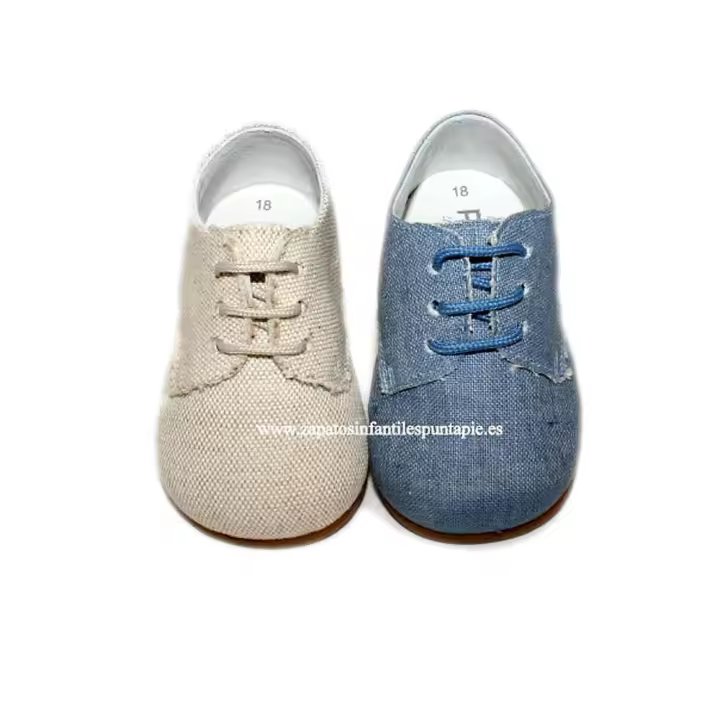 Zapato Blucher Lino Pirufín Unisex | Colores: Lino Natural y Lino Jeans - 1