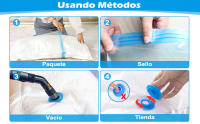 Bolsas de almacenamiento al vacío, 6 paquetes de 6 x 80 x 60 cm, funda de almacenamiento, bolsa de ropa al vacío, reutilizable, para edredones, sábanas, almohadas, mantas, cortinas - details 3