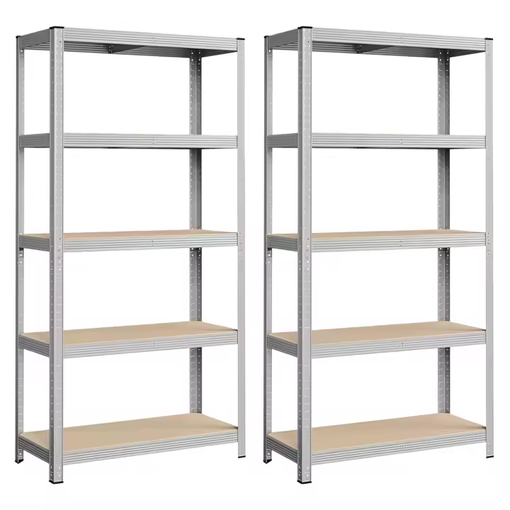 Estantería Mikomika con 5 Baldes - Capacidad de 875 kg, 183 cm de Altura, 91 cm de Ancho y 46 cm de Profundidad - Estructura de Acero Galvanizado, Perfecta para Cocina, Oficina, Garaje y Más (NAVE-001 2790 D1) - 1