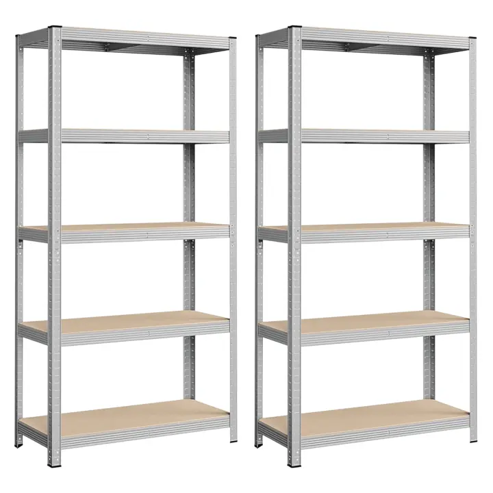 Estantería Mikomika con 5 Baldes - Capacidad de 875 kg, 183 cm de Altura, 91 cm de Ancho y 46 cm de Profundidad - Estructura de Acero Galvanizado, Perfecta para Cocina, Oficina, Garaje y Más (NAVE-001 2790 D1) - 1