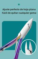 Aguja De Manicura De Acero Inoxidable Para Eliminar Diamantes Y Pedrería Herramienta De Retiro De Uñas Tijeras De Cadena - details 4