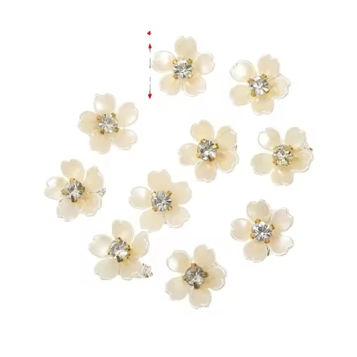 10pcs Accesorios Para El Cabello Con Diseño De Mini Flor Perfectos Para Crear Estilos De Trenzas Y Cuentas Adornadas Para Mujeres - 1