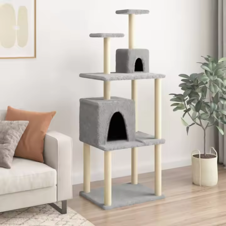 Árbol para Gatos with arañazo en isal gris Claro 167 cm - 1
