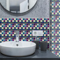 Papel Tapiz De Mosaico Impermeable Autoadhesivo 3D Para Cocina Baño Decoración Del Hogar Adhesivo De Pared PVC Clásico - details 8
