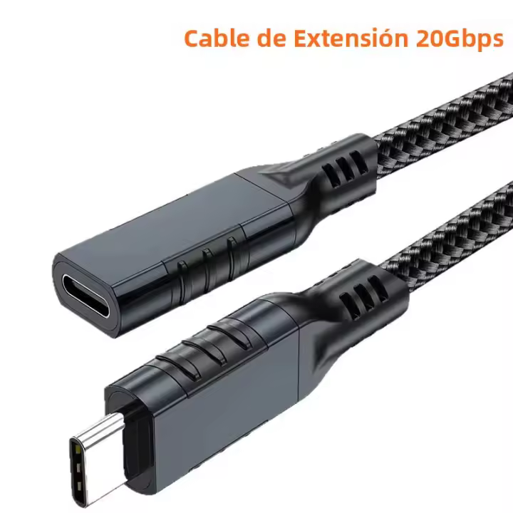 Cable De Extensión USB C 20Gbps Macho a Hembra 240W 8K Para iPhone 15 16 pro MacBook pro Samsung Xiaomi PC Laptop U Disk Compatible Con USB-C Tipo C Alta Velocidad De Datos Y Carga - 1