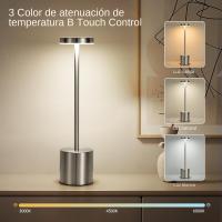Lámpara De Mesa LED Recargable USB Luz Nocturna Táctil De 3 Colores Metal Para Decoración De Habitación Luz De Escritorio Para Exterior Y Comedor - details 2