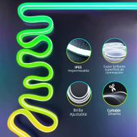 Tira De Luz LED Neón 3/5m Inteligente WIFI APP RGB 16 Colores Impermeable Flexible Compatible Con Alexa Para Decoración De Habitación - details 6