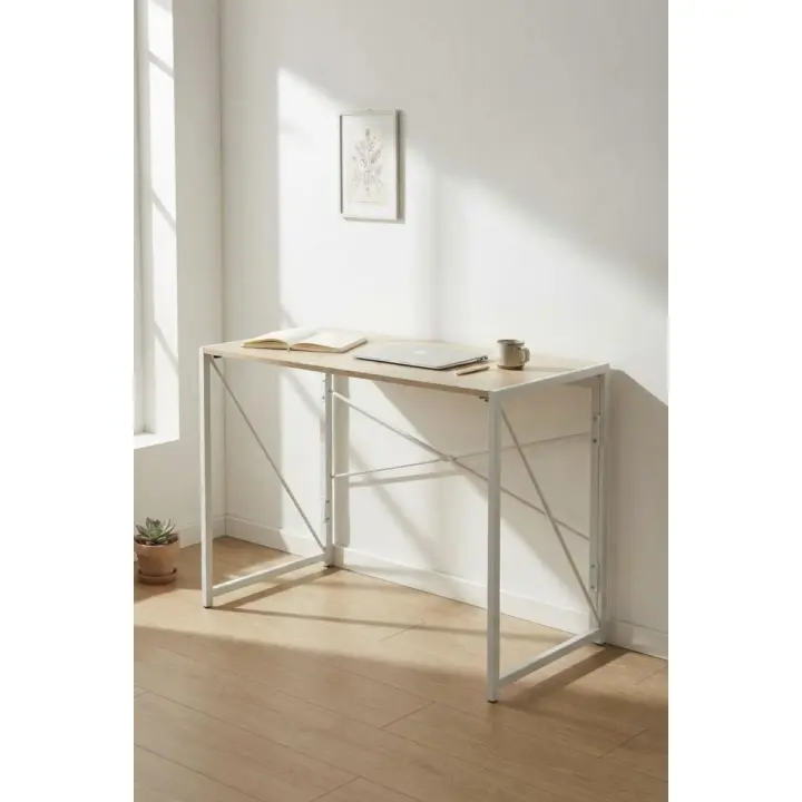 Regalos Miguel - Escritorios - Escritorio Plegable Beid 100 cm - Madera clara - 1