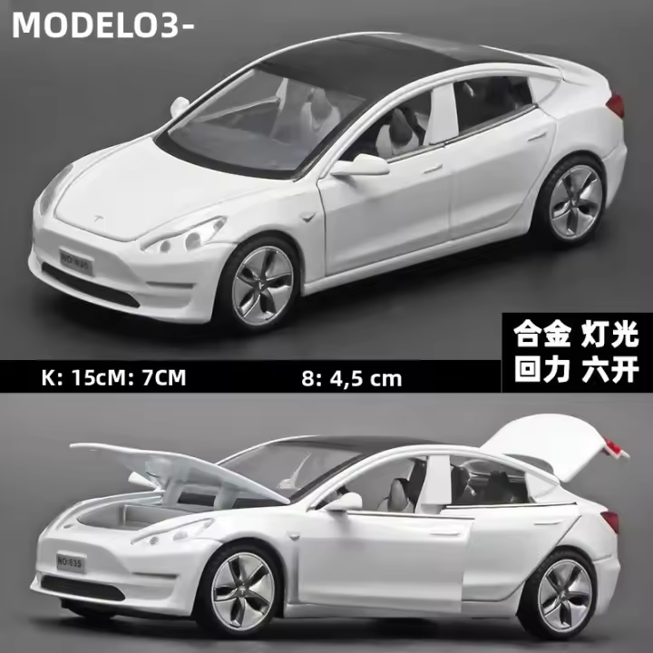 Modelo De Coche Tesla Modelo 3 De 1:32 En Aleación Juguetes Para Niños Regalos Para Niños Juguetes Educativos Para Niños - 1