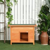 PawHut Caseta para Perro de Exterior Casa para Perros de Madera Impermeable con Tejado Abatible y Patas Antideslizantes para Interior y Exterior 82x58x58 cm Natural - details 3