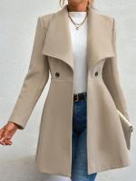 Abrigo De Lana Vintage De Corte Slim Para Mujer Estilo Coreano Doble Filo Otoño Invierno Abrigo Casual De Elegancia Completo - details 2