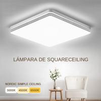 Lámpara De Techo LED Cuadrada Para Iluminación De Dormitorio Y Sala De Estar En Blanco Cálido Neutro Frío 48W 36W 24W 18W Luz LED Autónoma Control Remoto - details 0