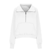 Nueva Sudadera De Mujer Con Capucha Cuello Erguido Otoño Invierno Color Sólido Fleece Manga Larga Bolsillos Cierre Media Pullover Suave - details 82