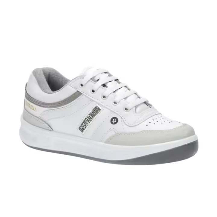 Paredes Estrella Deportivo Clasico Tallas del 37 al 49 Referencia: Estrella DP-100 Blanco PAREDES Deportivos con puntera y talon en piel , piso poliuretano muy confortable y duradero. * Suela bicolor ligera de Poliuretano - 1