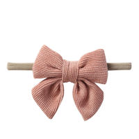 9Pcs Lote Cinta De Corduroy Sólido Para Bebé Niños Y Niñas Accesorios De Cabello Elásticos Para Recién Nacidos Gorros De Topknot De Nylon - details 7