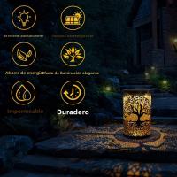 Lámpara Solar Colgante Vintage De Metal Impermeable Para Exterior Decorativa De Árbol Para Jardín Patio Luces De Jardín - details 4