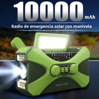 Radio De Emergencia Portátil 10000mAh Con Radio AM FM WB NOAA Solar Crank Manual LED Flashlight SOS Alarm Power Bank - details 0