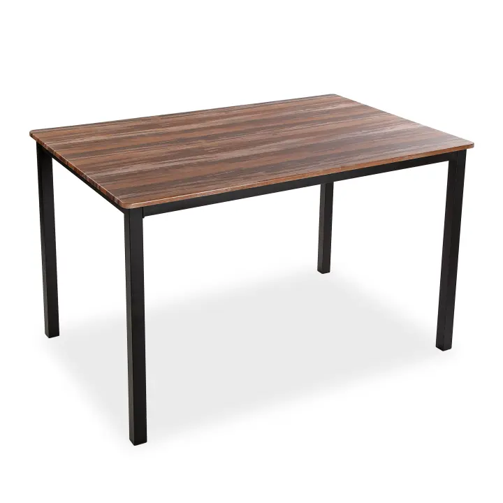 Versa Amaia Mesa de comedor para Cocina, Terraza, Jardín o Comedor, , Medidas (Al x L x An) 76 x 80 x 120 cm, Madera y Metal, Color Negro - 1