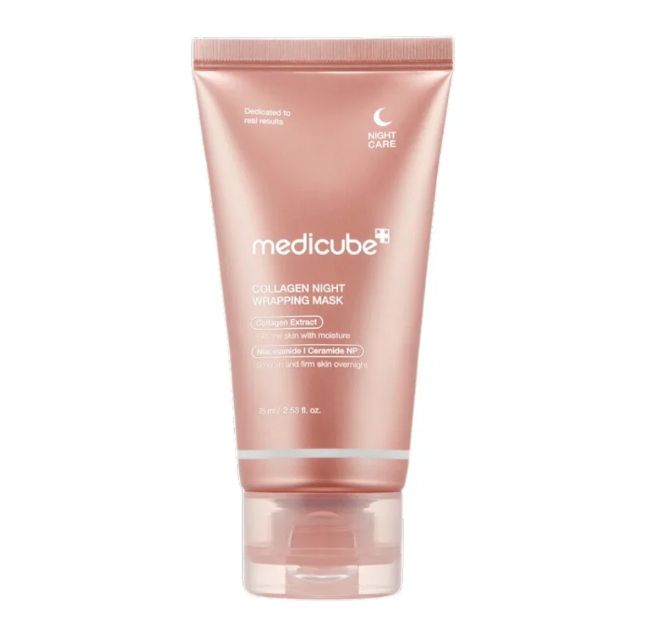 Mascarilla facial Colágeno de Noche Medicube 75ml,Cuidado facial elasticidad e hidratación, reduce la flacidez y la opacidad - Colágeno hidrolizado para una piel brillante Skin Care Coreano KBeauty NOVEDAD