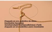 Collar De Inicial Con Piedra Facetada En Oro Acero Inoxidable Colgante De Letra Para Mujer Joyería De Moda Diseño De LA LUNA - details 3