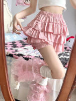 Falda Mini De Encaje Con Volantes Y Shorts Integrados Estilo Kawaii Lolita Jirai Kei Para Mujer Suave Y Dulce Con Volantes Multicapa - details 3
