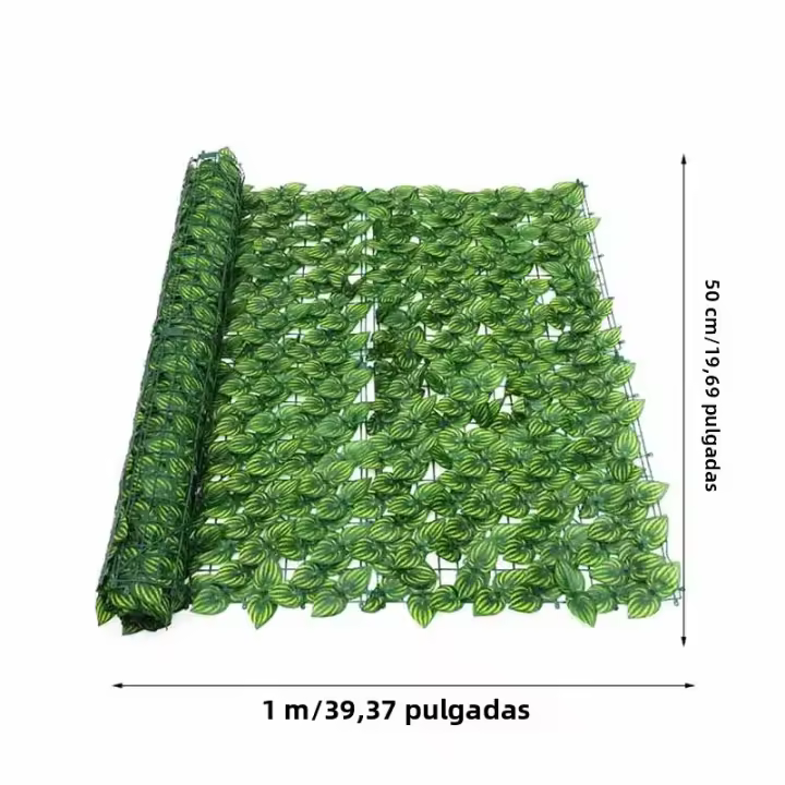 Panel De Hojas Verdes Artificiales 1M/3M Fence Privacidad Falso Para Decoración De Jardín Y Balcones En Exteriores MOV - 1