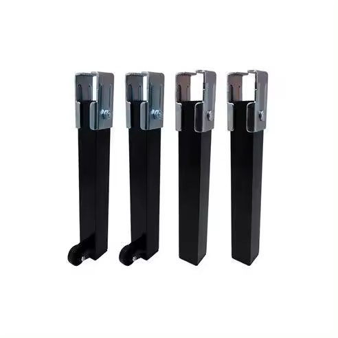 Juego de 4 Patas de Somier PT25 30x30x260mm Con Rueda, Negro 96401 Micel - 1