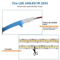 Tiras LED SMD 2835 Flexibles 12V 24V 5M 240Leds/m Blanco Cálido Frío Natural Brillante Para Decoración De Cocina Y Habitaciones - details 5